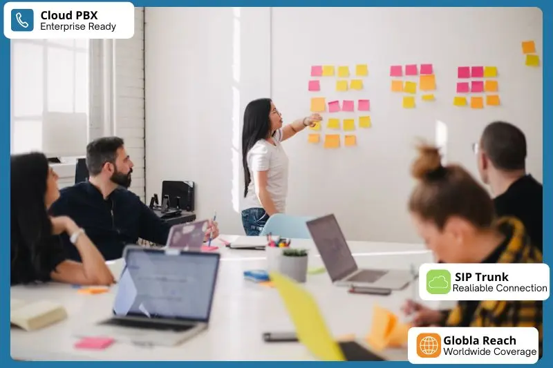 Effizientes Business-Meeting mit innovativer Cloud-Telefonanlage und zuverlässigem SIP-Trunk – die VoIP-Lösung für deutsche Unternehmen.